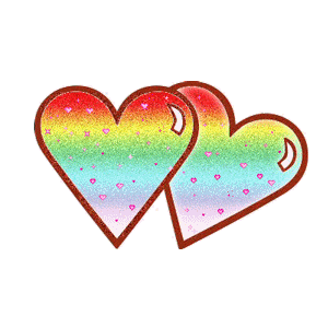 Gif animé coeurs arc en ciel